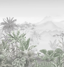 Papier peint tendance tropical vert - Muralconcept