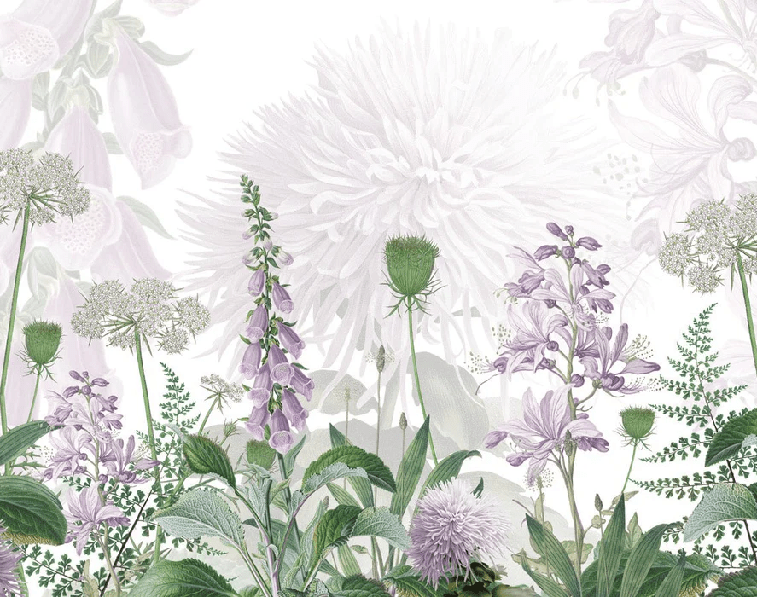 Papier peint fleur danse des clochettes - Muralconcept