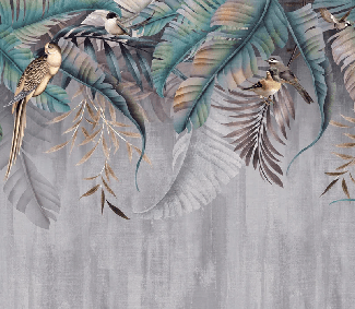 Papier peint Feuilles & Birds
