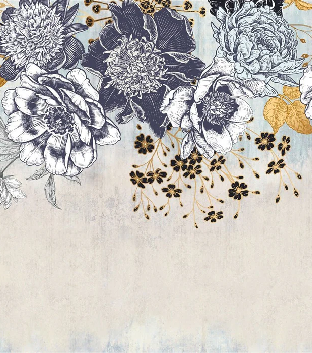 Papier peint floral retro