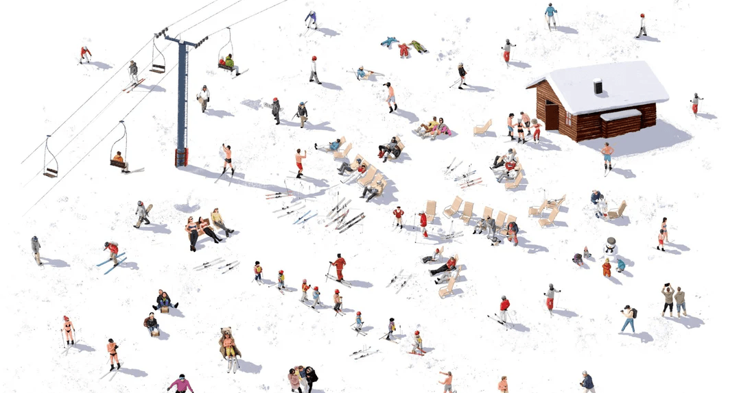 Après ski panoramic wallpaper, XXL, tendance