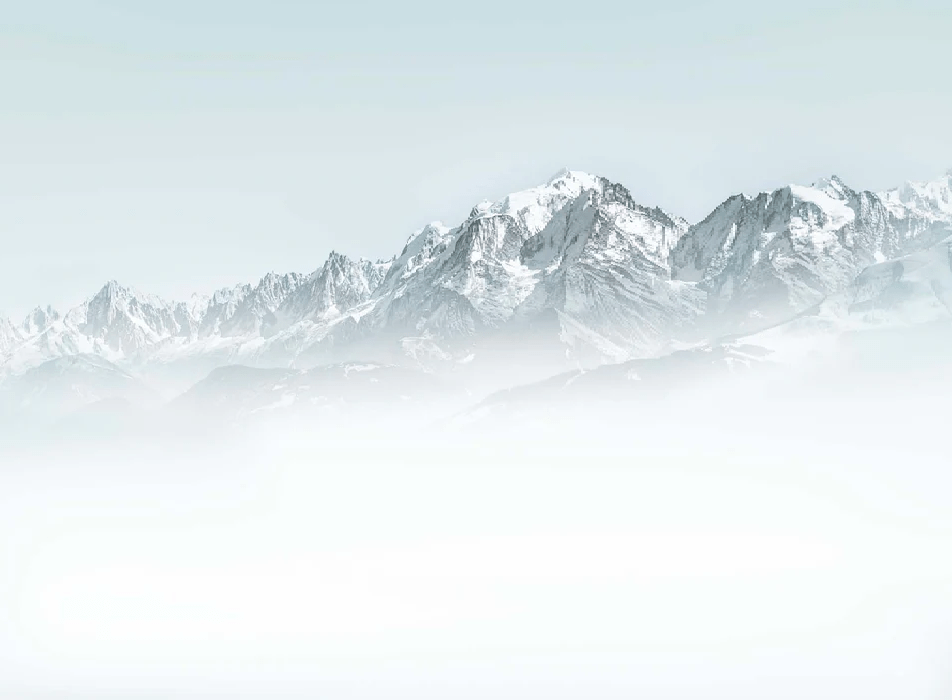 Papier peint Mont Blanc dans la brume bleu, XXL, tendance
