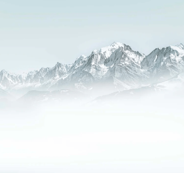 Papier peint Mont Blanc dans la brume bleu - Muralconcept
