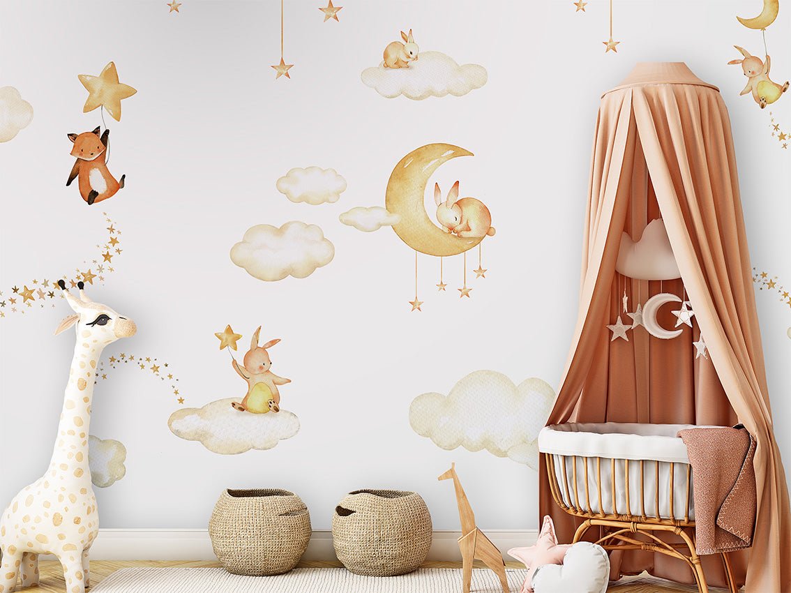 Baby wallpaper pretty dreams white