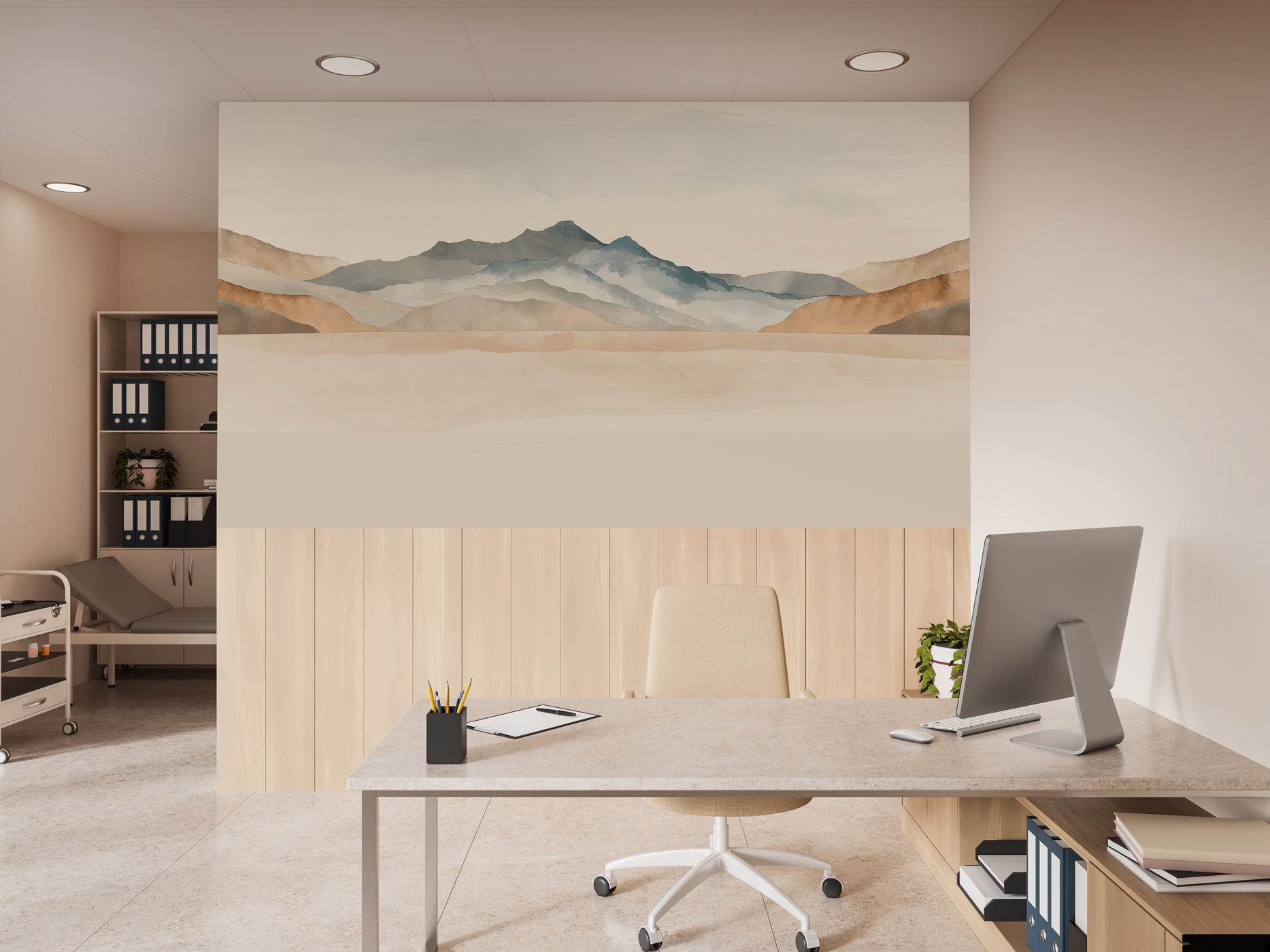 décoration cabinet medical papier peint