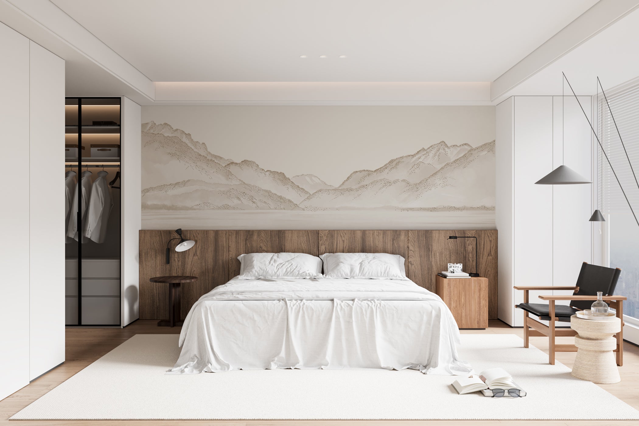 décor mural sur mesure chambre ac annecy sépia 