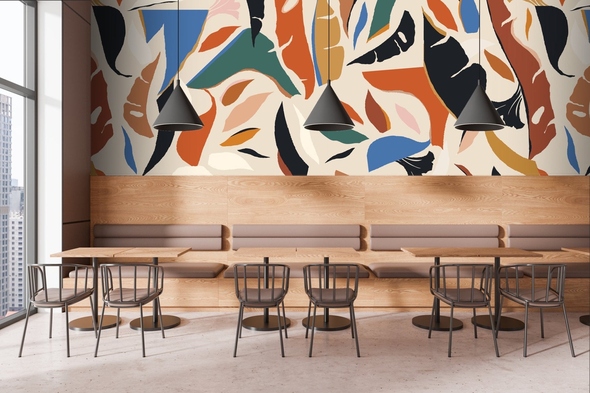 Papier peint contemporain végétal, XXL, tendance