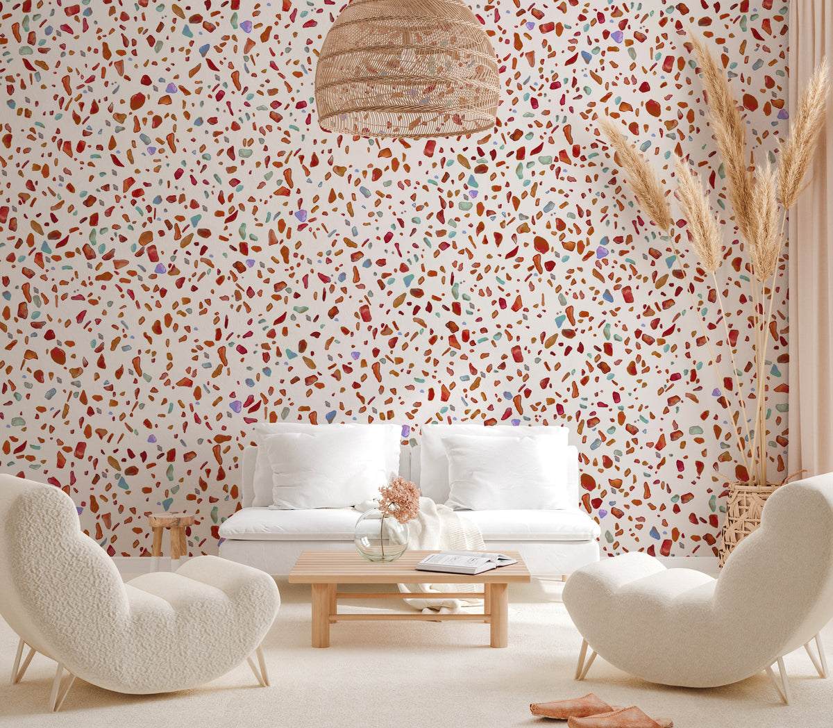 Terrazzo effect wallpaper