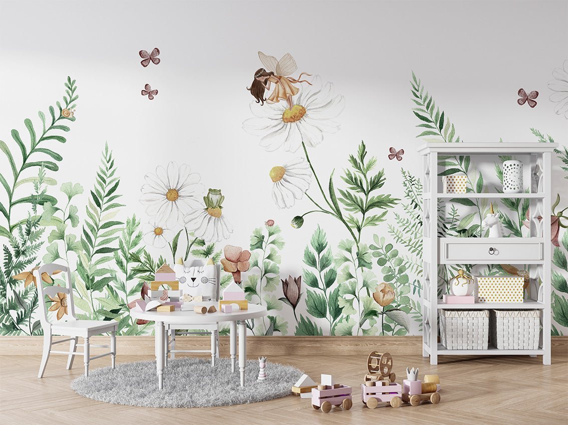 Papier peint enfant fée florale - Muralconcept