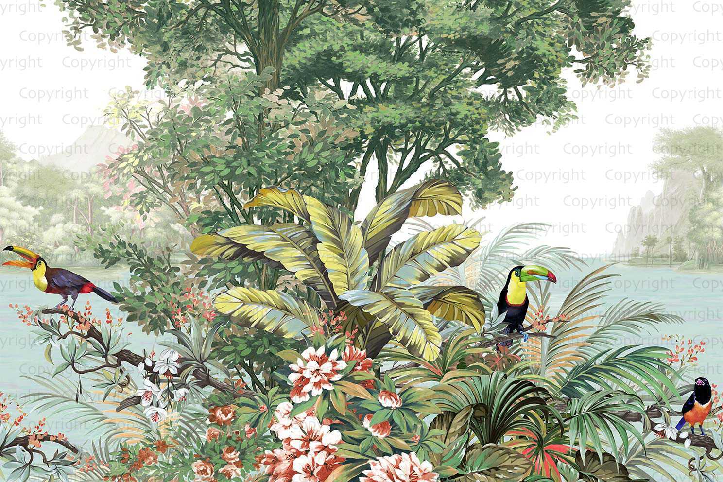 Papier peint Exotique Toucan, XXL, tendance