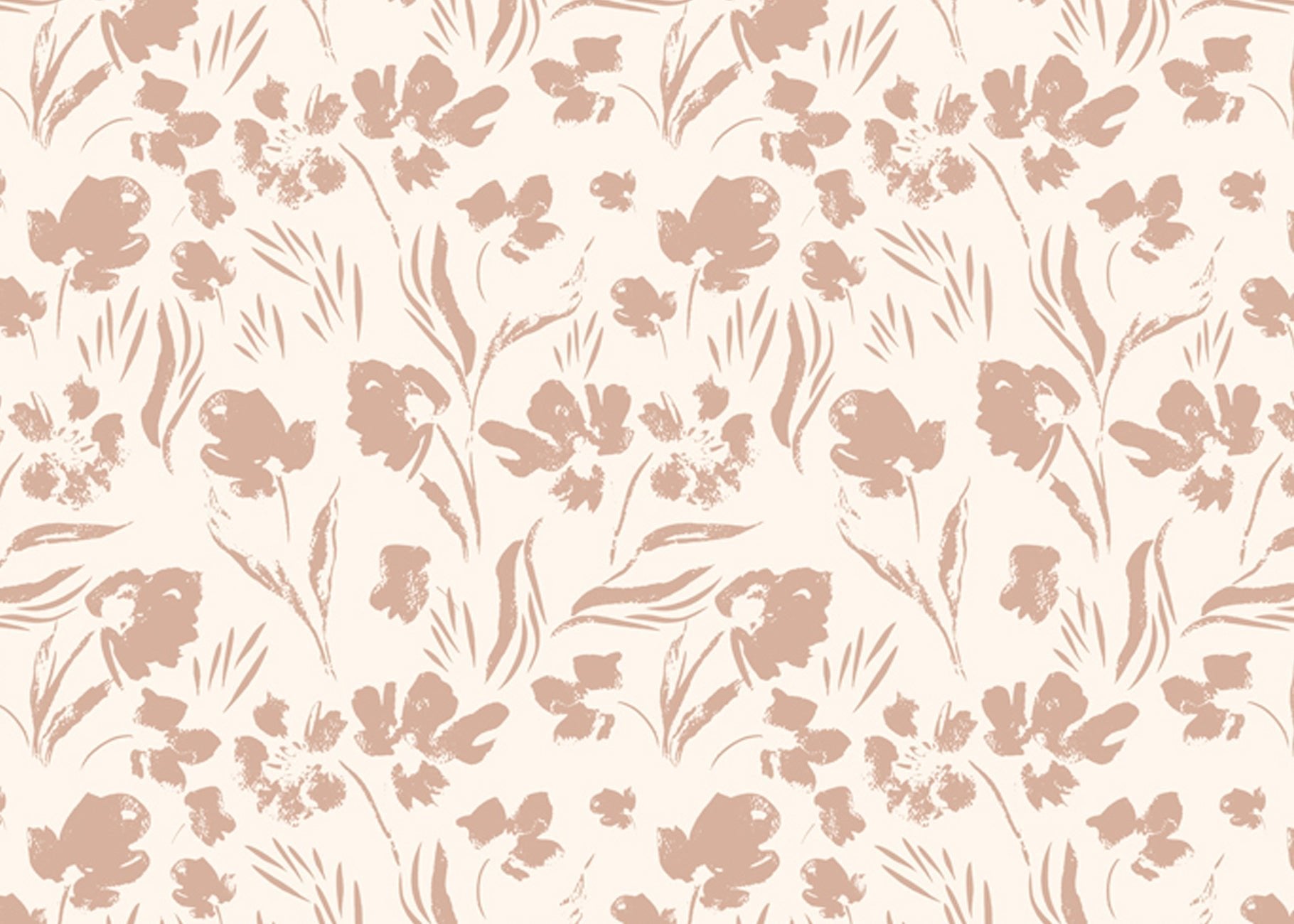 Papier peint fleur beige poudré, XXL, tendance