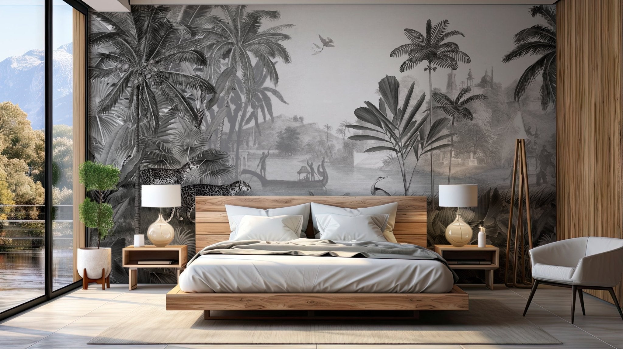 Papier peint panoramique ombres sauvages, XXL, tendance