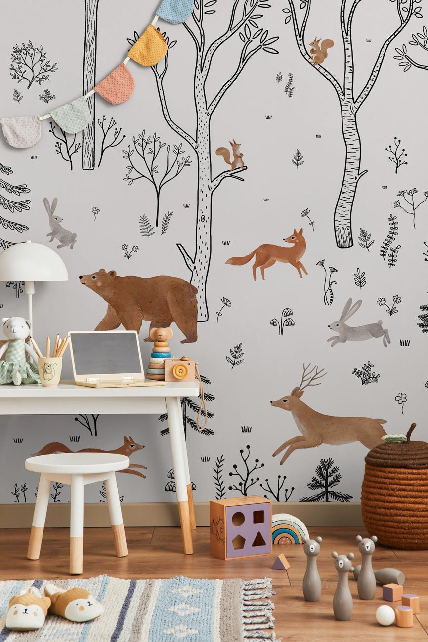 Forest spirit children's wallpaper