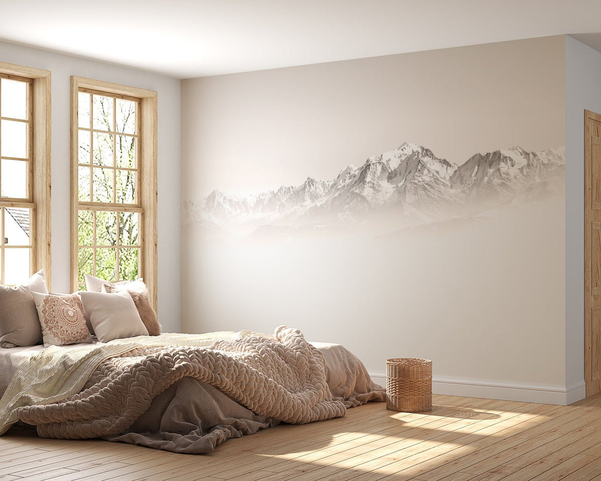 Mont Blanc in the mist wallpaper