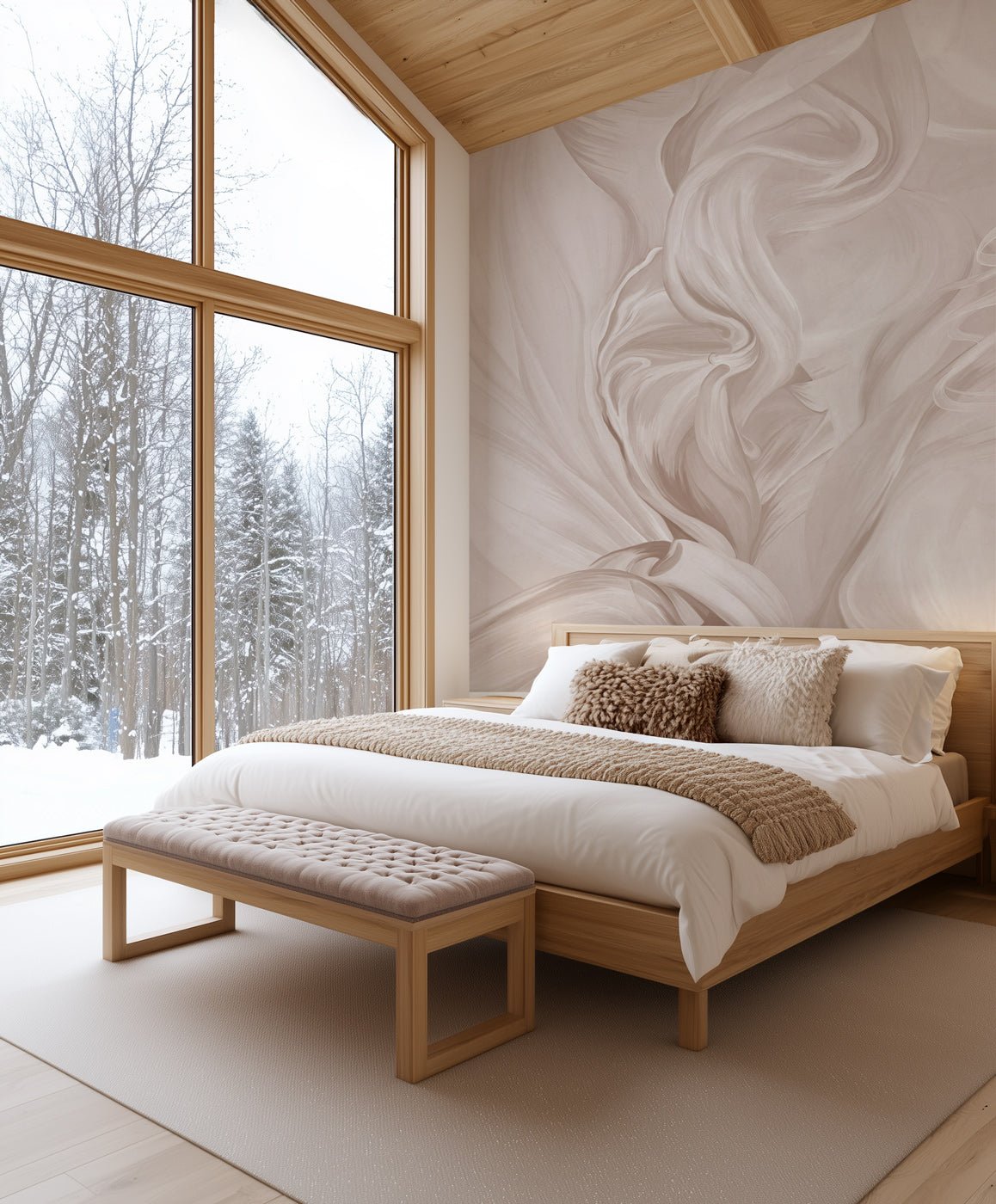 Papier peint contemporain – sublime flow sepia, XXL, tendance