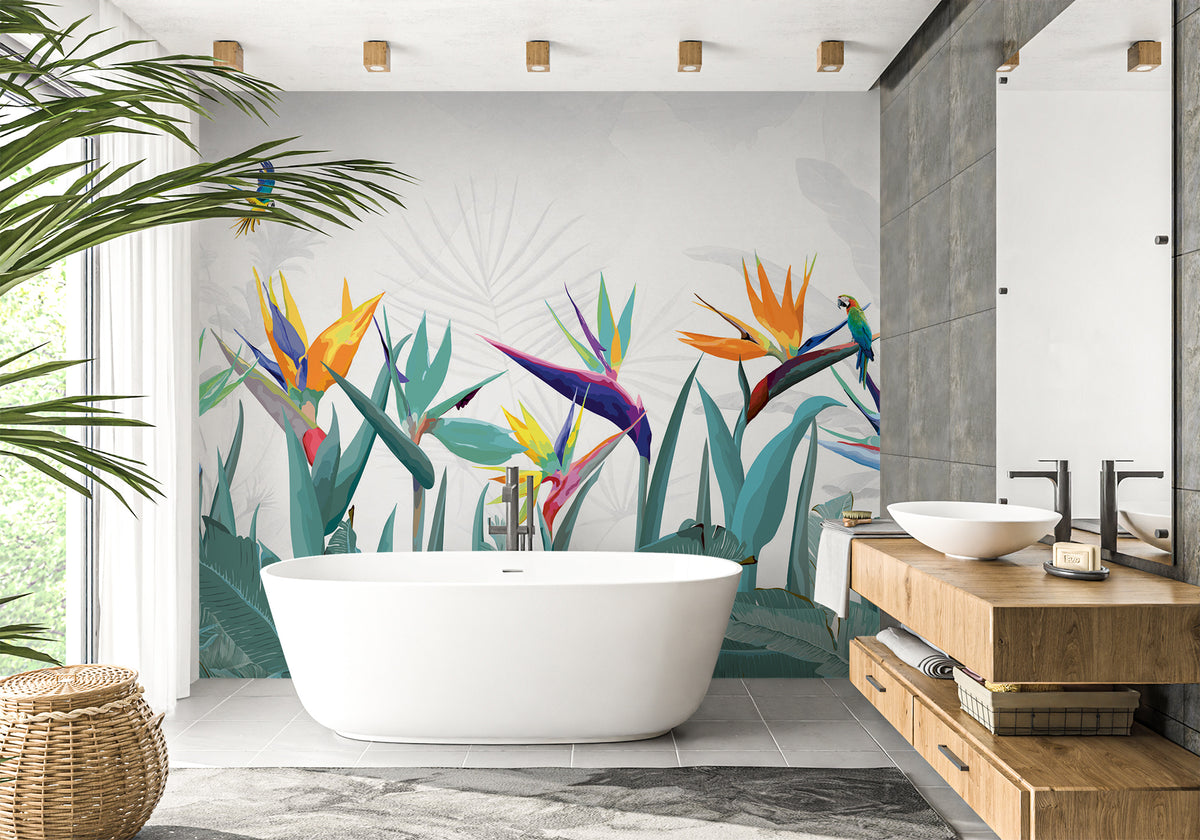 Exotic balata bathroom wallpaper