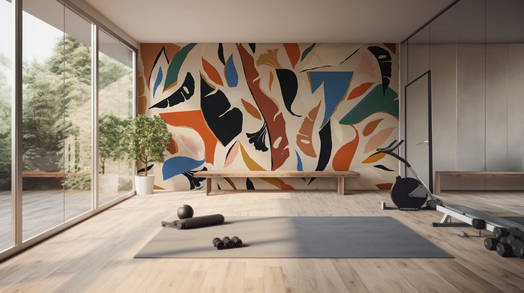 Papier peint contemporain végétal, XXL, tendance