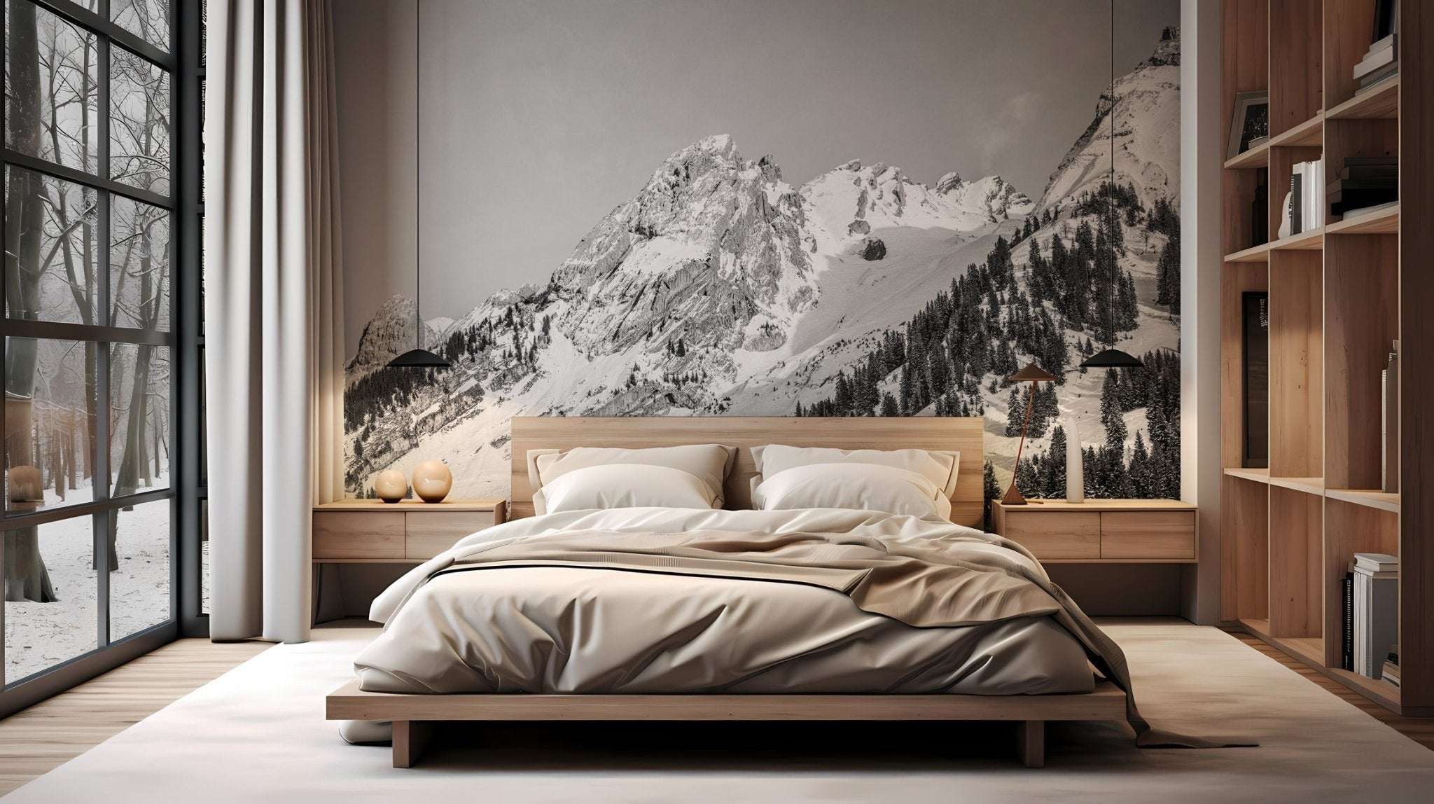 Papier peint panoramique chalet alpage, XXL, tendance