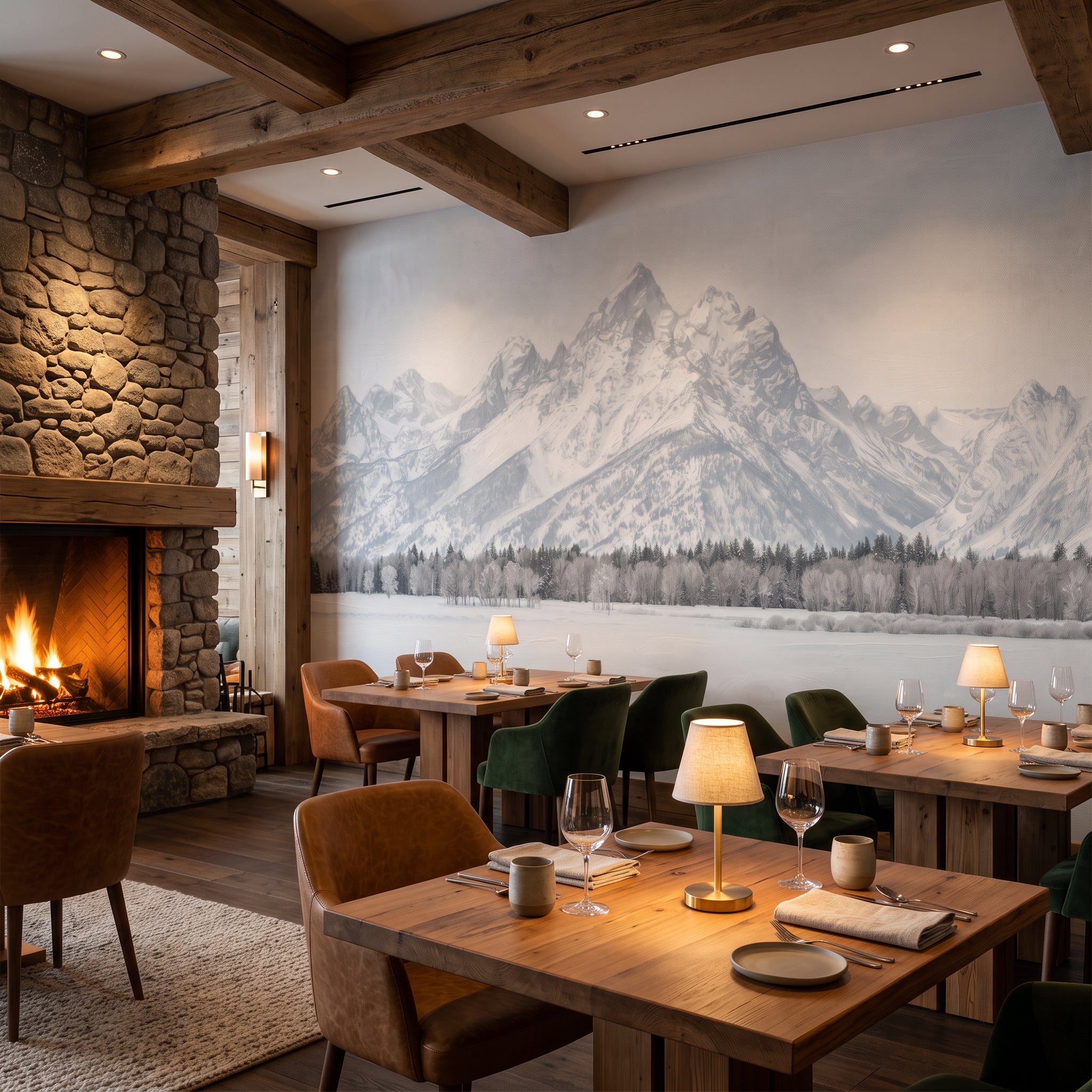 Papier peint Grand Teton – Paysage montagne USA