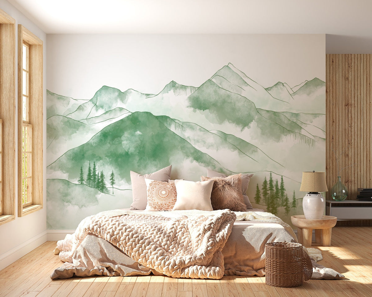 Aravis mountains forest green wallpaper