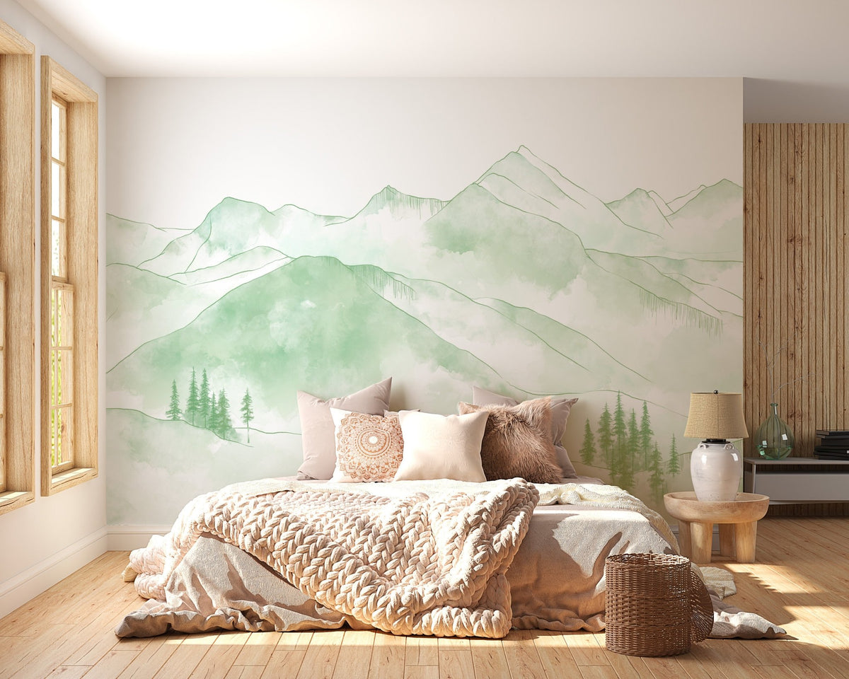 Aravis mountains wallpaper light green