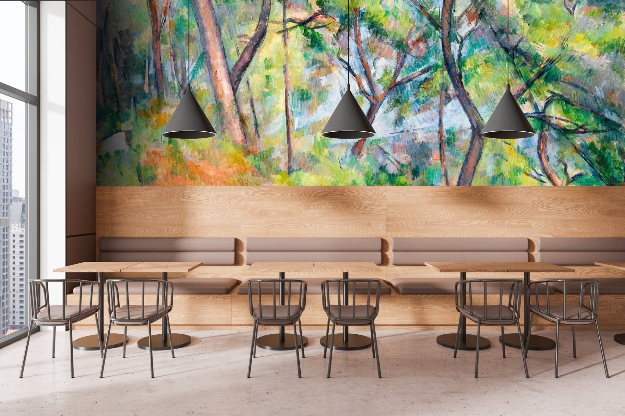 papier peint restaurant deco classe