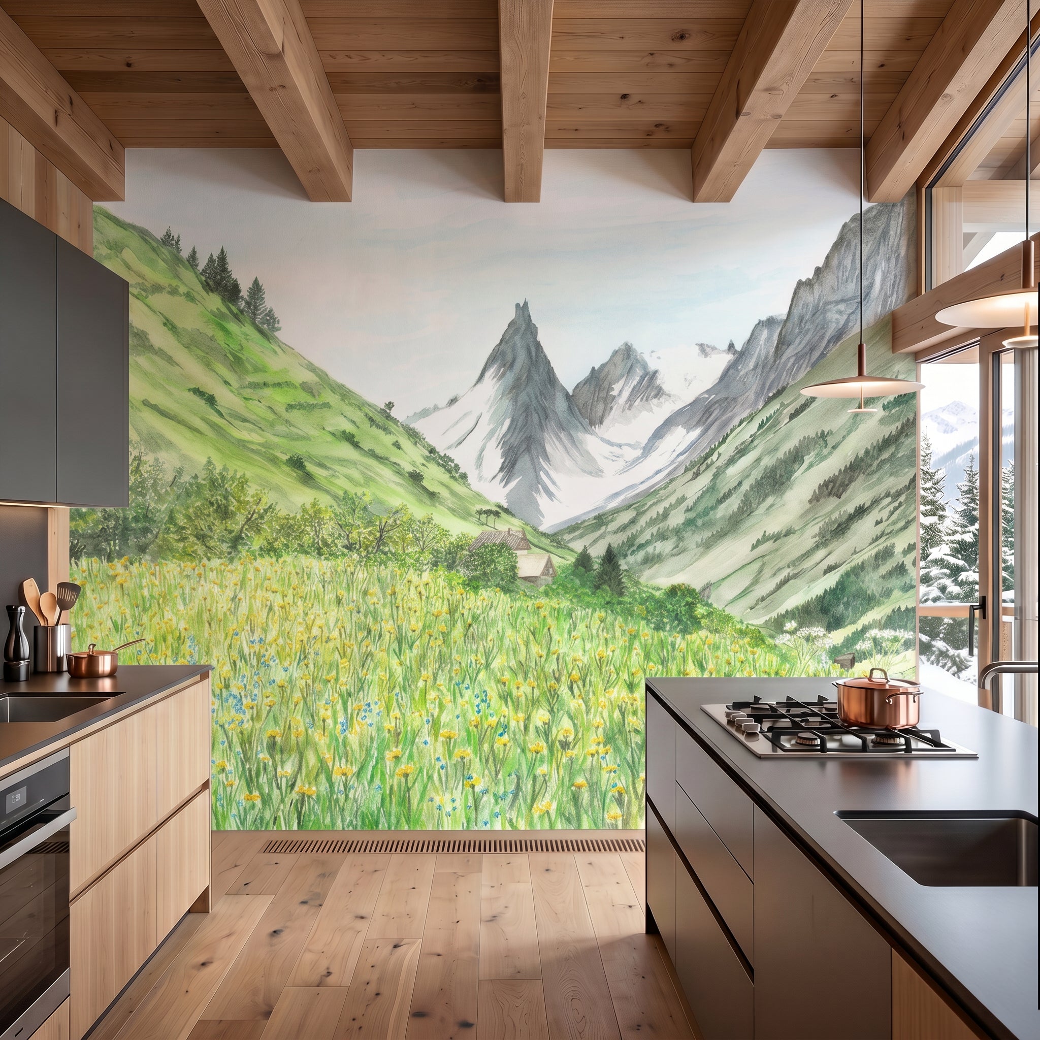 Papier peint sur mesure Valloire Galibier – Paysage alpin