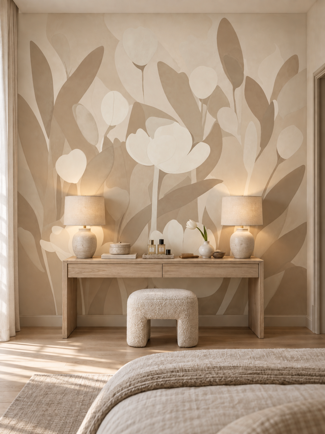 Bloom Nude Panoramic Wallpaper - Artiste Peinture