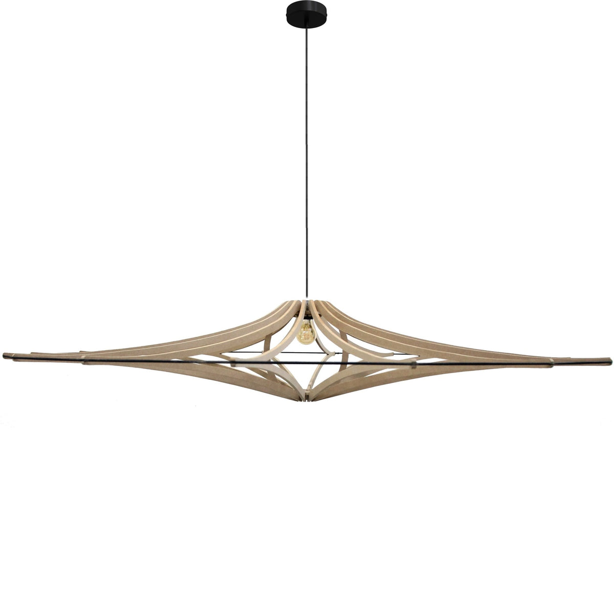 Wood design luminaire suspension