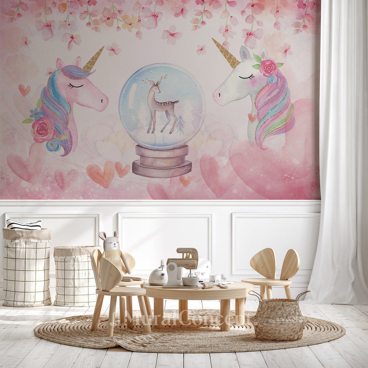 Girl's bedroom wallpaper Unicorn Girly