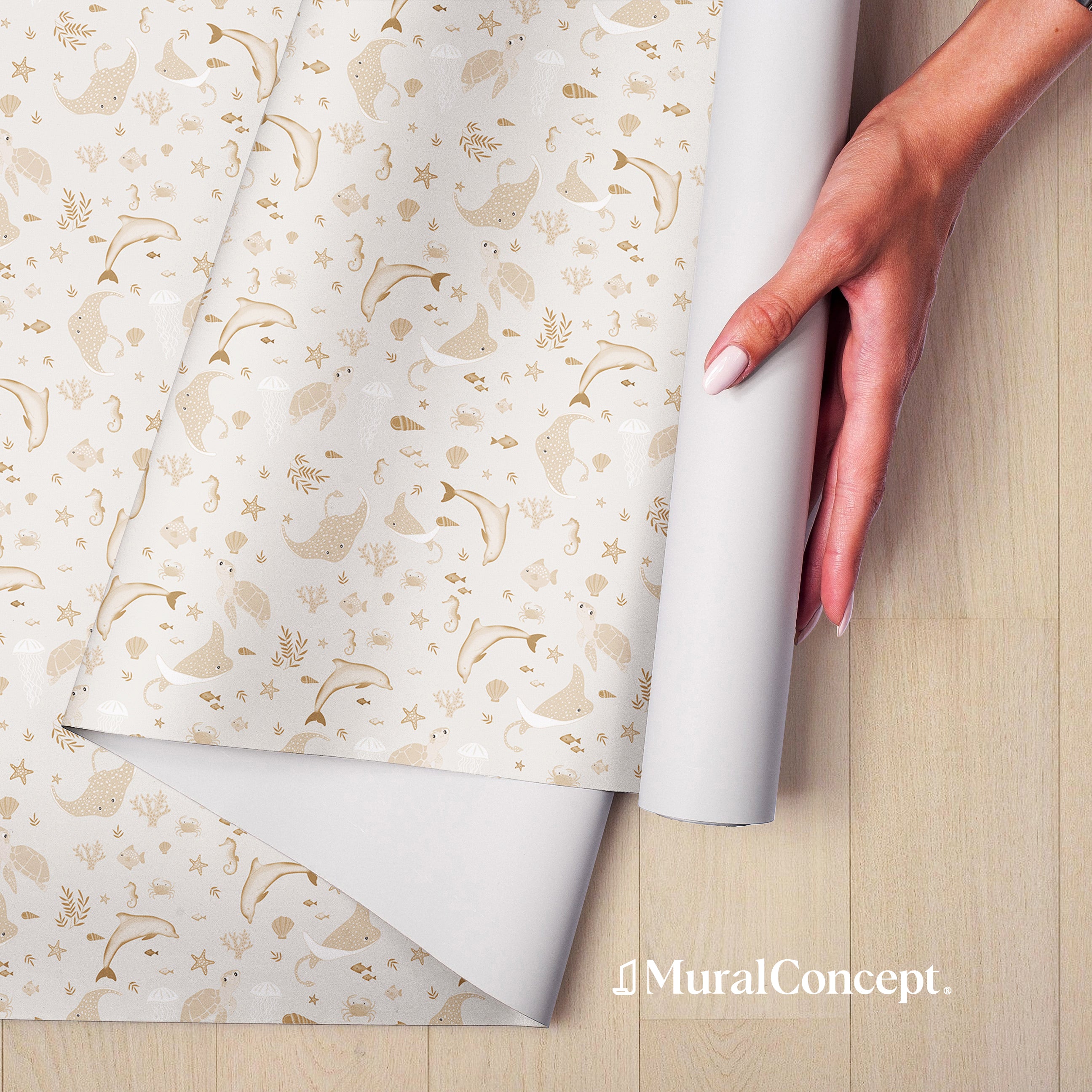 Papier peint motif océania gold - panoramique français