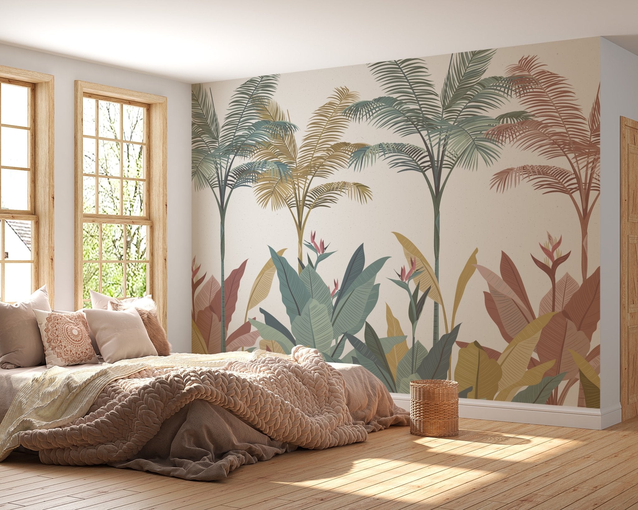 Papier peint panoramique jungle colorée - panoramique français