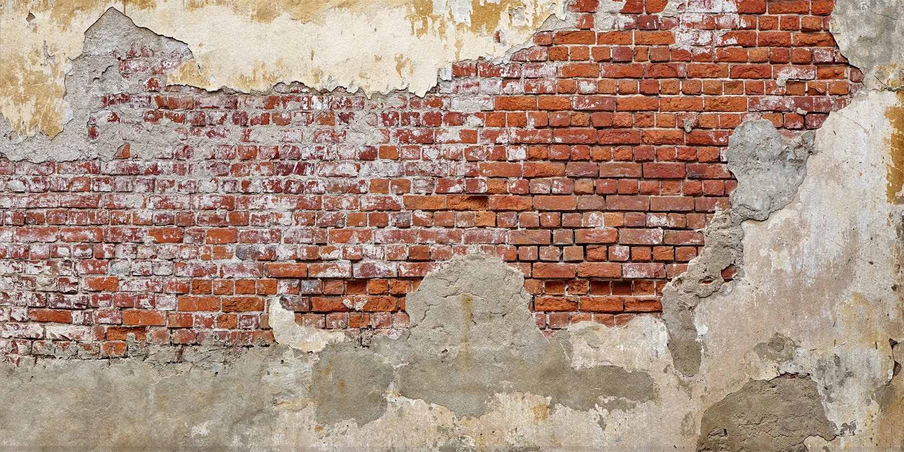 Papier peint bistrot brique cassée, mural concept, tendance