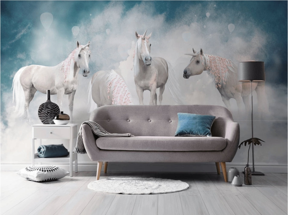 Unicorn horse teen bedroom wallpaper