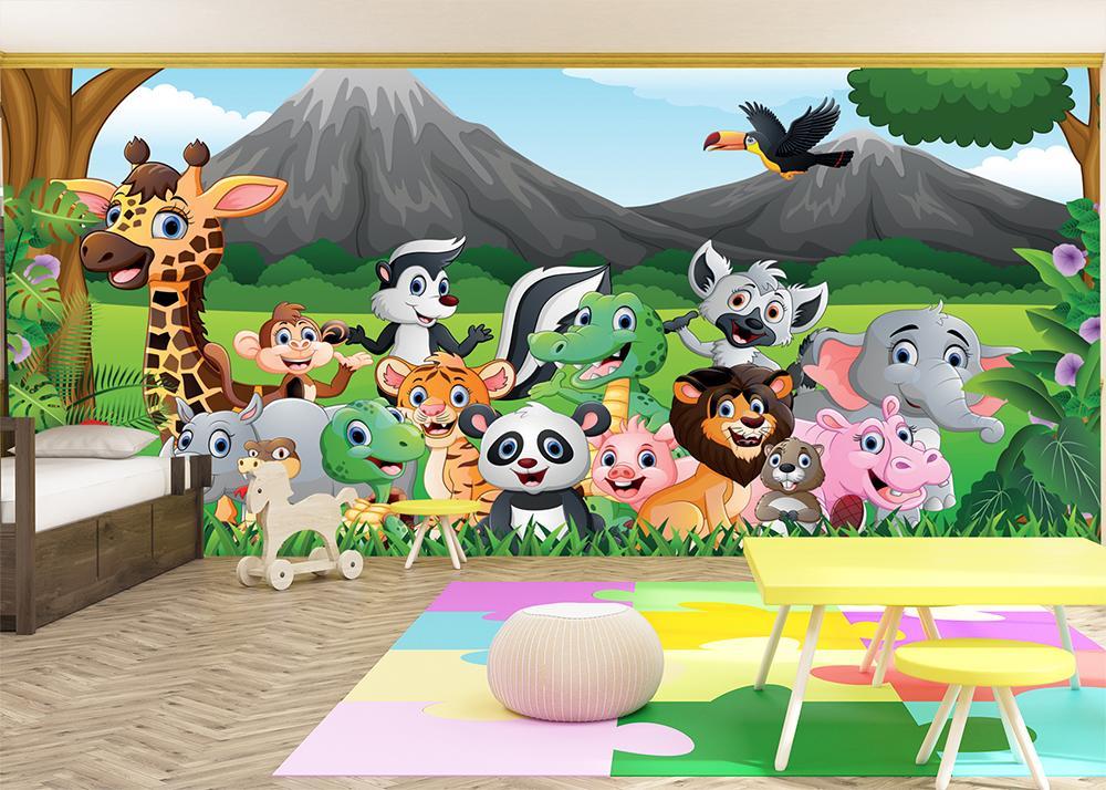 Jungle animals children's wallpaper