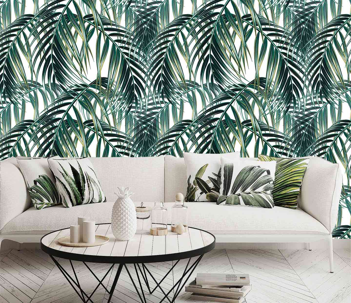 Papier peint intissé nature feuille palmier - papier peint sur mesure francais - muralconcept