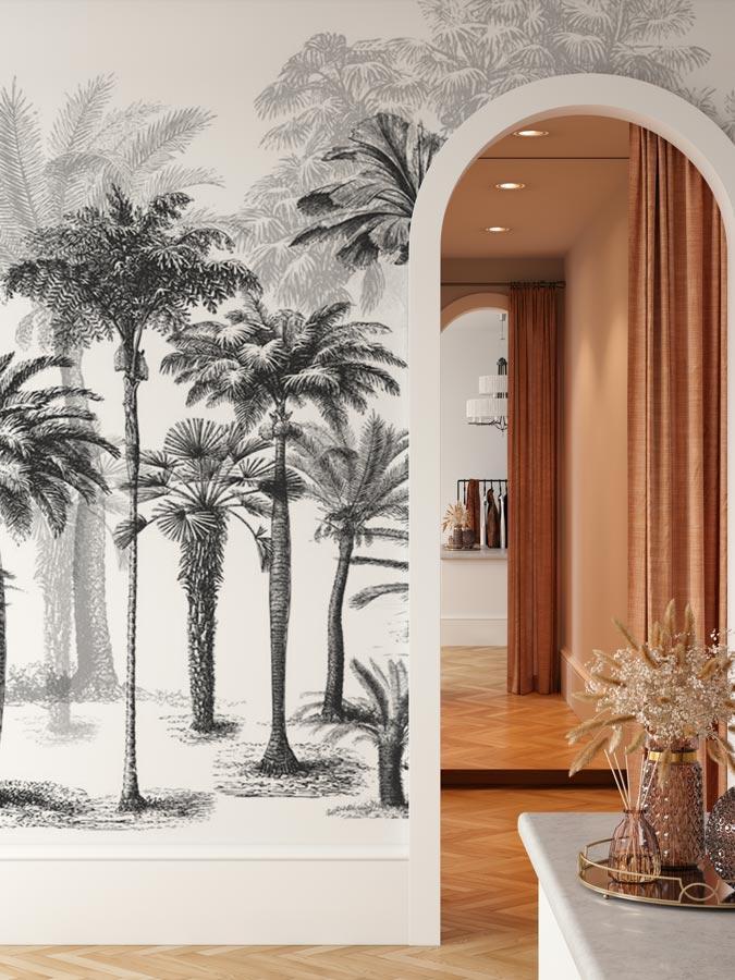 Papier peint Jungle Black & White - papier peint sur mesure francais - muralconcept