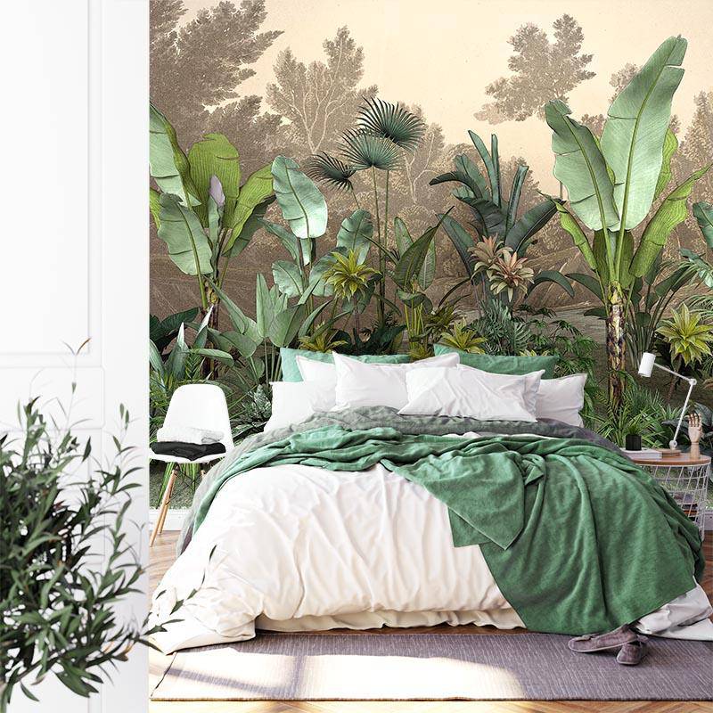 Papier peint Jungle tendance indonésia - papier peint sur mesure francais - muralconcept