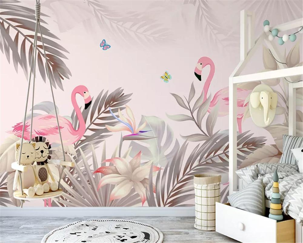 Papier peint Palm & Flamant Rose