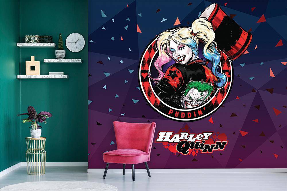 Papier peint panoramique BD harley quinn icone pop rock