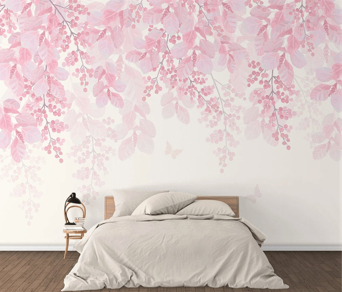 Panoramic blooming watercolor wallpaper