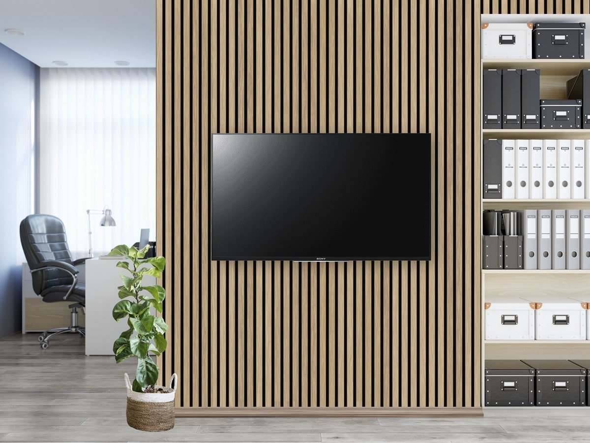 Papier peint tasseau de bois chêne effet - papier peint sur mesure francais - muralconcept