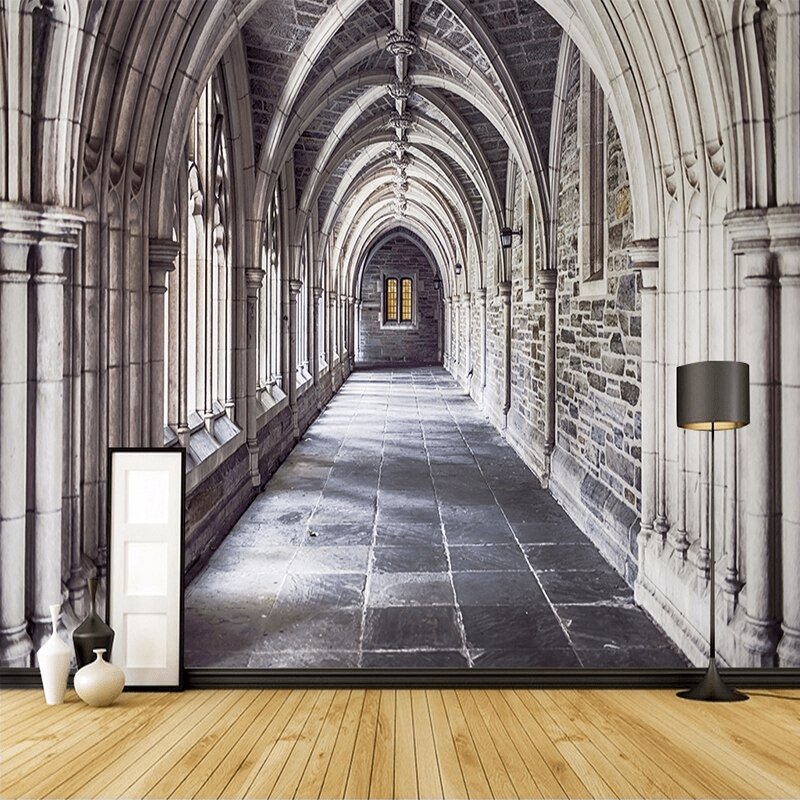 Papier peint Trompe l’œil alcôve cathédrale Parisienne - papier peint sur mesure francais - muralconcept