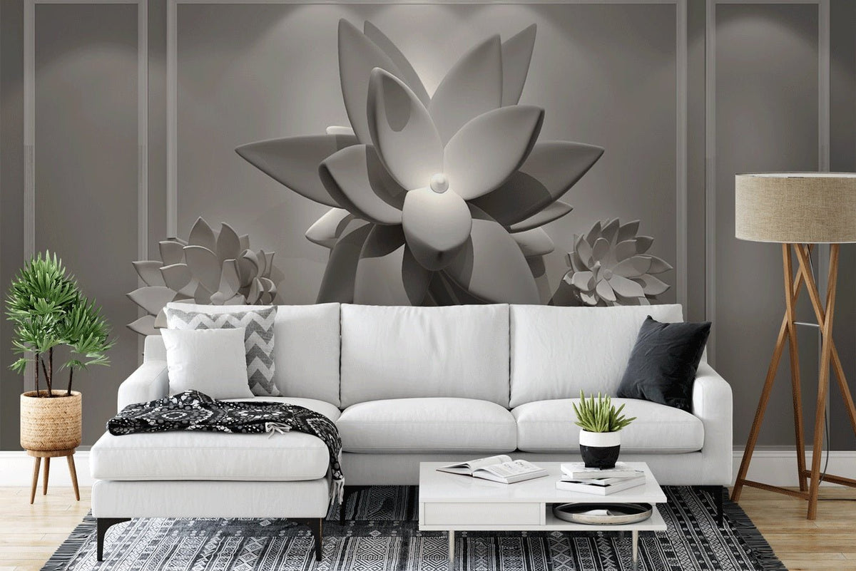 3D flower frame wallpaper