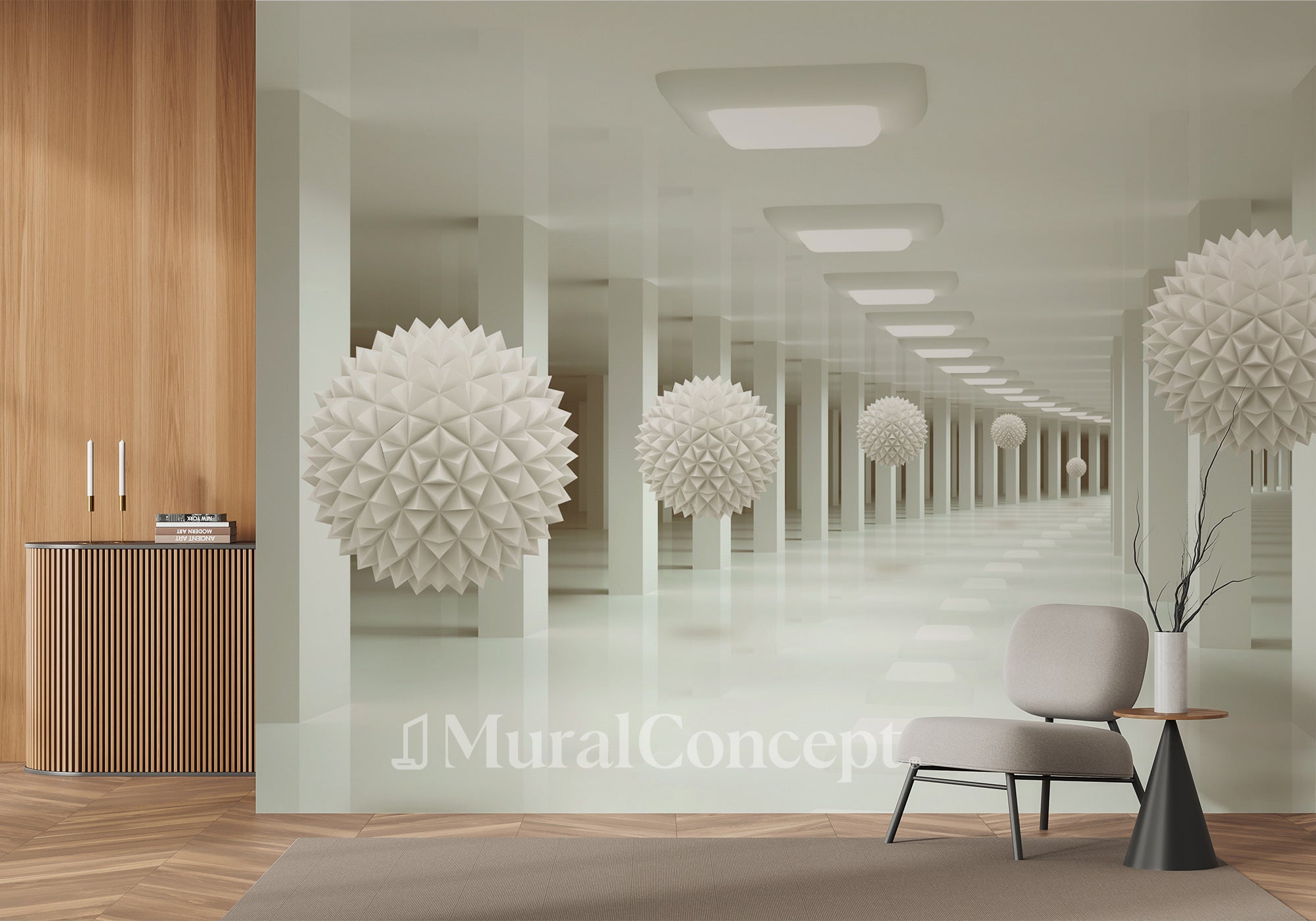 Papier peint bureau 3D Boule Aérienne - panoramique français