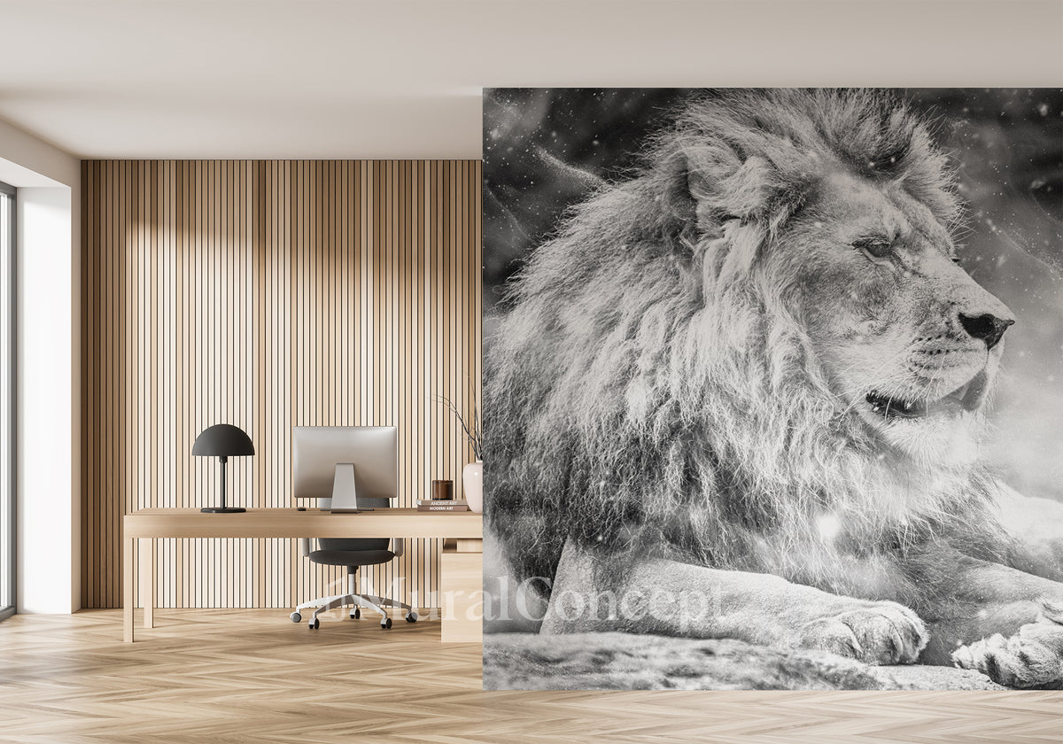 Office wallpaper jungle the King lion