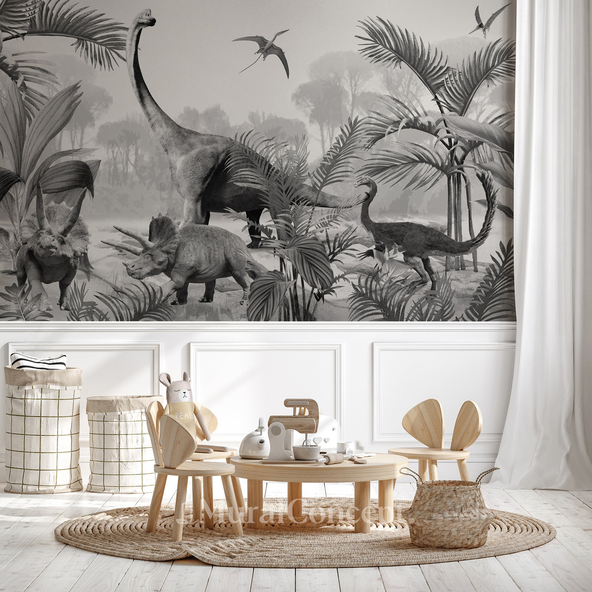 Jurassic dinosaurs children's bedroom wallpaper