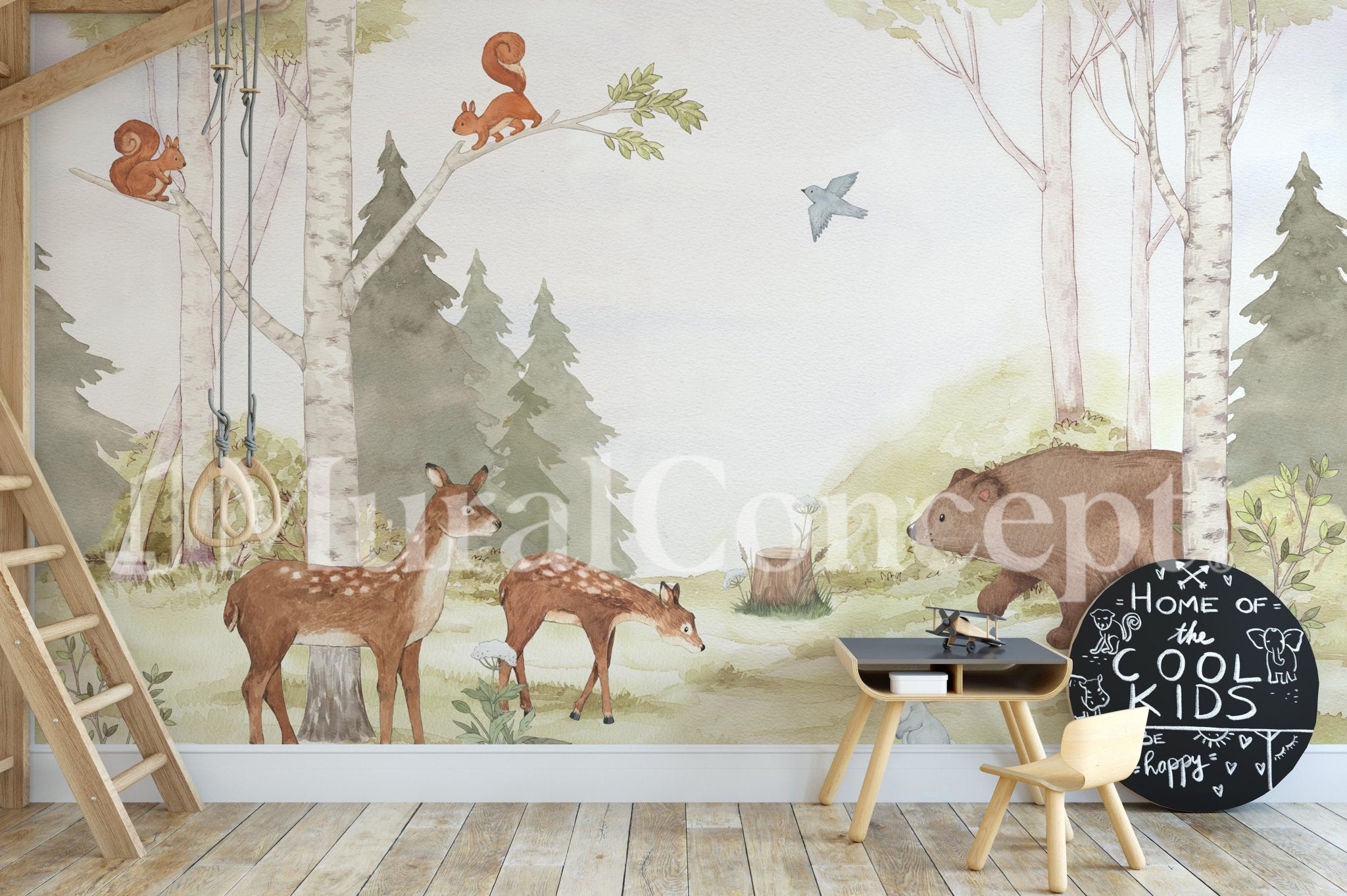 Papier peint forêt enchantée chambre enfant - panoramique français