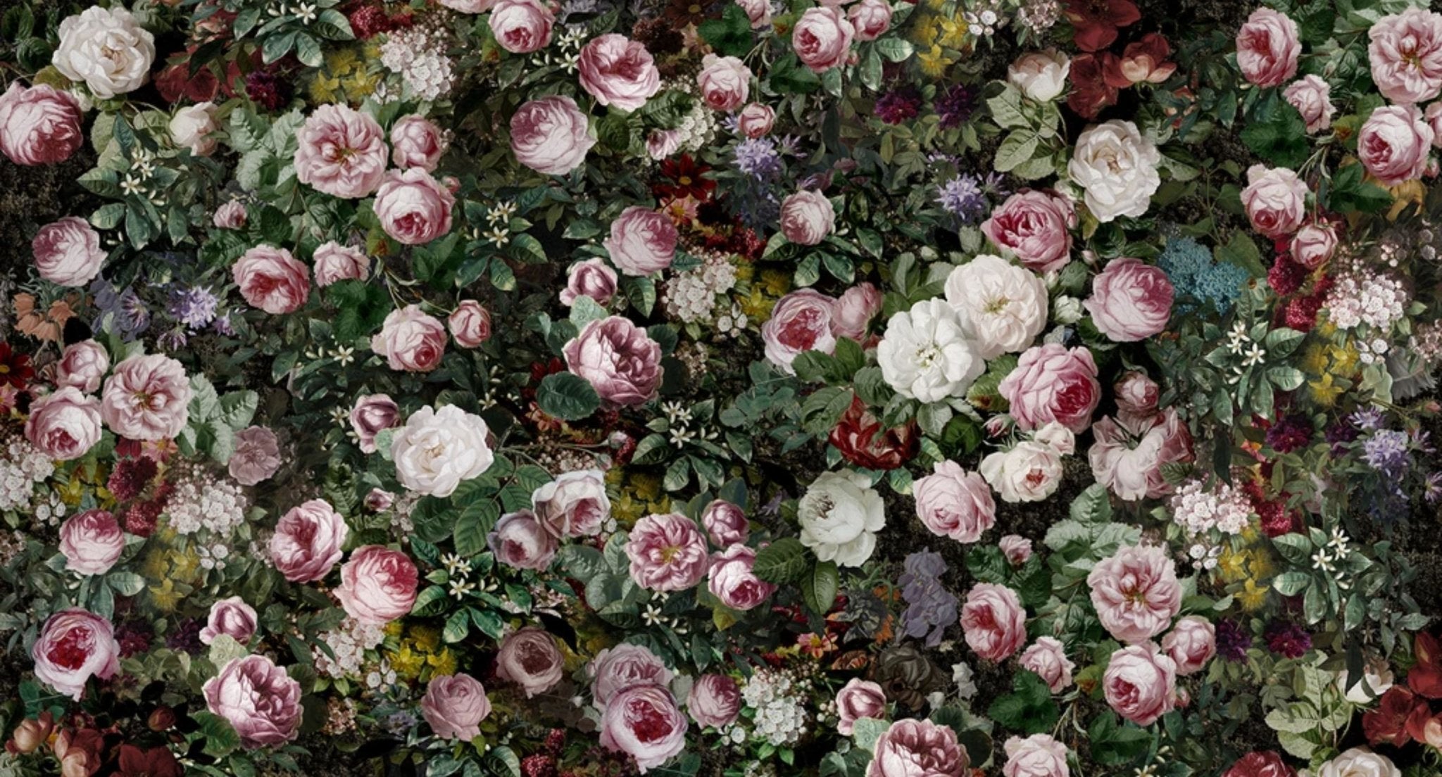 Papier peint floral intense chic - papier peint sur mesure francais - muralconcept