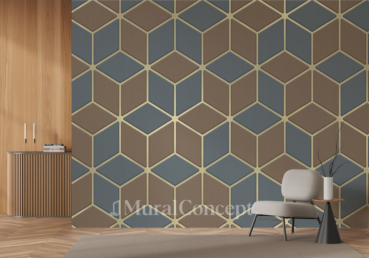 Abstract Geometric Gold wallpaper